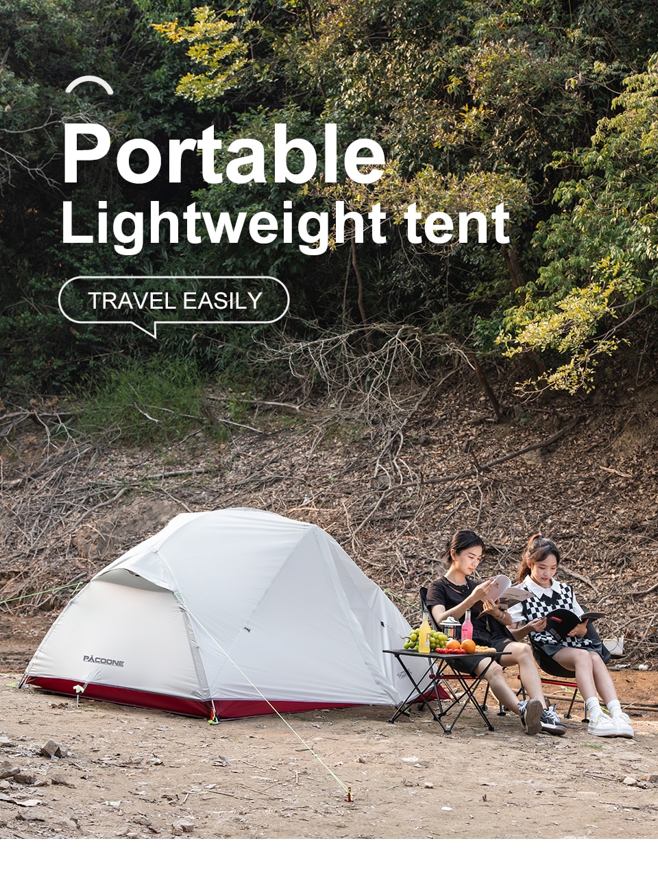 Cheap Goat Tents PACOONE Ultralight 20D Nylon Camping Tent Portable Backpacking Cycling Tent Waterproof Outdoor Hiking Travel Tent Beach Tent New   